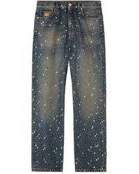 Versace - Jeans Verfraaid Met Kristallen - Lyst