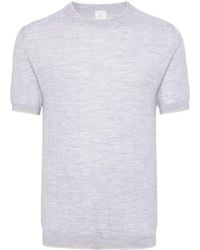 Eleventy - Mélange Wool Ribbed T-shirt - Lyst
