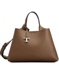 Tod's - Small Logo Charm Top Handle Tote Bag - Lyst