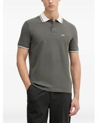 ARMANI EXCHANGE - Logo-Embroidered Tipped Polo Shirt - Lyst