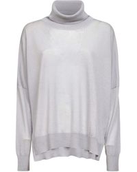 Blanca Vita - Maglione A Coste Con Collo Alto - Lyst