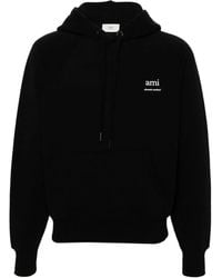 Ami Paris - Organic Cotton Hoodie With Hood - Lyst