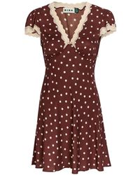 RIXO London - Cely Polka Dot Crepe De Chine Mini Dress - Lyst