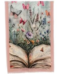 D'Aniello - Floral-Print Butterfly Scarf - Lyst