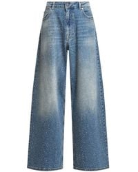 Essentiel Antwerp - Rhinestone-Embellished Wide-Leg Jeans - Lyst