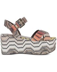 Missoni - Graphic-Print Platform Sandals - Lyst