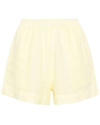 Mc2 Saint Barth - Meave Logo-embroidered Linen Shorts - Lyst