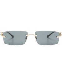 Cartier - Panther Sonnenbrille mit eckigem Gestell - Lyst