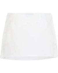 Miu Miu - Linen And Cotton Mini Skirt - Lyst