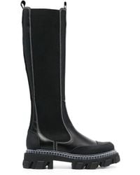 Ganni - Chunky Knee-High Leather Boots - Lyst