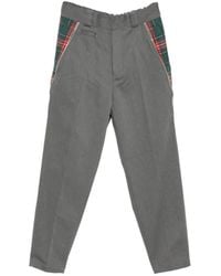 Undercover - Pantalones Con Panel A Cuadros Tartán - Lyst