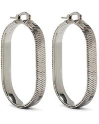 Jil Sander - Textured Oval-Hoop Earrings - Lyst