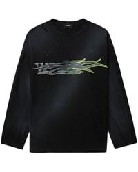 we11done - Motif-embroidered Cotton Sweatshirt - Lyst
