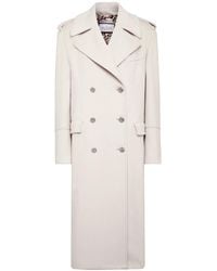 Philipp Plein - Skull Crystal-Embellished Double-Breasted Coat - Lyst