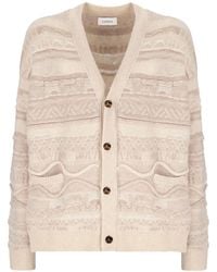 Laneus - Patterned Intarsia-Knit Cardigan - Lyst