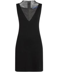Karl Lagerfeld - Chainmail-Embellished Sleeveless Dress - Lyst