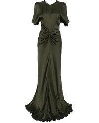 Victoria Beckham - Bella Draped Short-Sleeve Dress - Lyst
