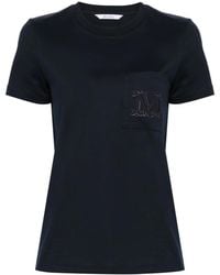 Max Mara - Papaia T-Shirt Mit Logo-Stickerei - Lyst