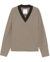 Nanushka - Checked V-Neck Top - Lyst