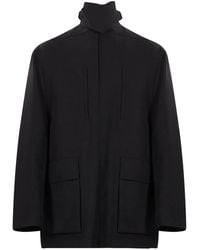 Rick Owens - Abrigo De Cuello Alzado Con Múltiples Bolsillos - Lyst