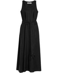 Another Tomorrow - Belted Midi Dress - Lyst