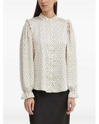 Bruuns Bazaar - Blusa estampada con volantes - Lyst