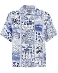 Paul & Shark - Printed Linen Shirt - Lyst