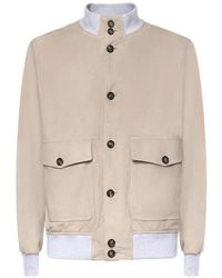 Eleventy - Buttonned Leather Jacket - Lyst