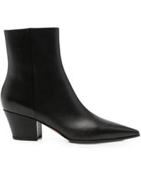 Gianvito Rossi - Pointed-Toe Block-Heel Ankle Boots - Lyst