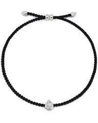 Monica Vinader - Pear Diamond Cord Bracelet - Lyst