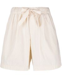 Tekla - Striped Organic Cotton Shorts - Lyst