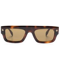 Alexander McQueen - Spike Studs Rectangular-frame Sunglasses - Lyst