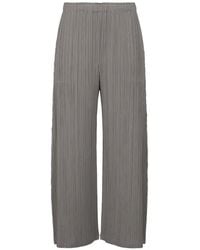 Pleats Please Issey Miyake - Pleated Wide-Leg Trousers - Lyst