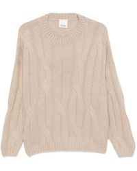Allude - Cable-Knit Drop-Shoulder Sweater - Lyst