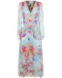 CAMILLA - Bazar Blooms Embellished V-Neck Maxi Dress - Lyst