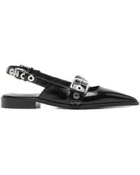 Maje - Flat Leather Strap Slingbacks - Lyst
