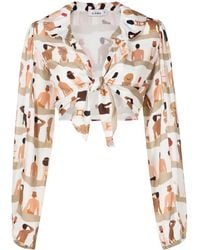 Amir Slama - Graphic-Print Cropped Blouse - Lyst