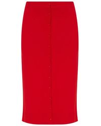 Victoria Beckham - Button-Front Fitted Skirt - Lyst