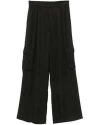 Iceberg - Satin-Finish Cargo-Pocket Palazzo Pants - Lyst