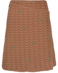 Sandro - Embellished Crochet-knit Wrap Skirt - Lyst