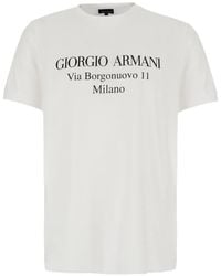 Giorgio Armani - Logo-Print Crew-Neck T-Shirt - Lyst