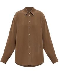 Isabel Marant - Fabriza Logo-Embroidered Long-Sleeved Shirt - Lyst