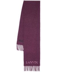 Lanvin - Jacquard Logo Motif Fringed Scarf - Lyst