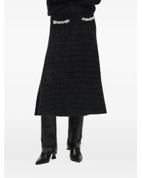 KARL LAGERFELD - Faux-Pearl Midi Knitted Skirt - Lyst