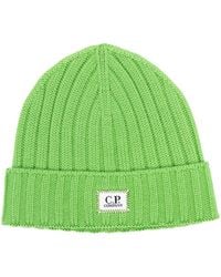 C.P. Company - Bonnet nervuré en laine à patch logo - Lyst