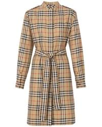 Burberry - Geruite Blousejurk - Lyst