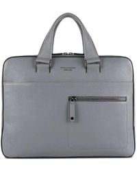 Piquadro - David Leather Laptop Bag - Lyst