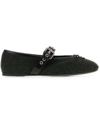 Miu Miu - Bottle- Flannel Ballerinas - Lyst