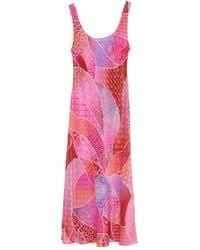 RIXO London - Patchwork Halter Neck Midi Dress - Lyst