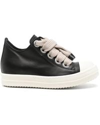 Rick Owens - Low-Top Leather Sneakers With Oversized Laces - Lyst